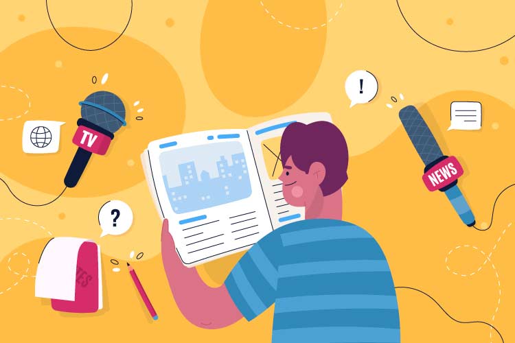 Drawing of Samuel de Weerd a journalist